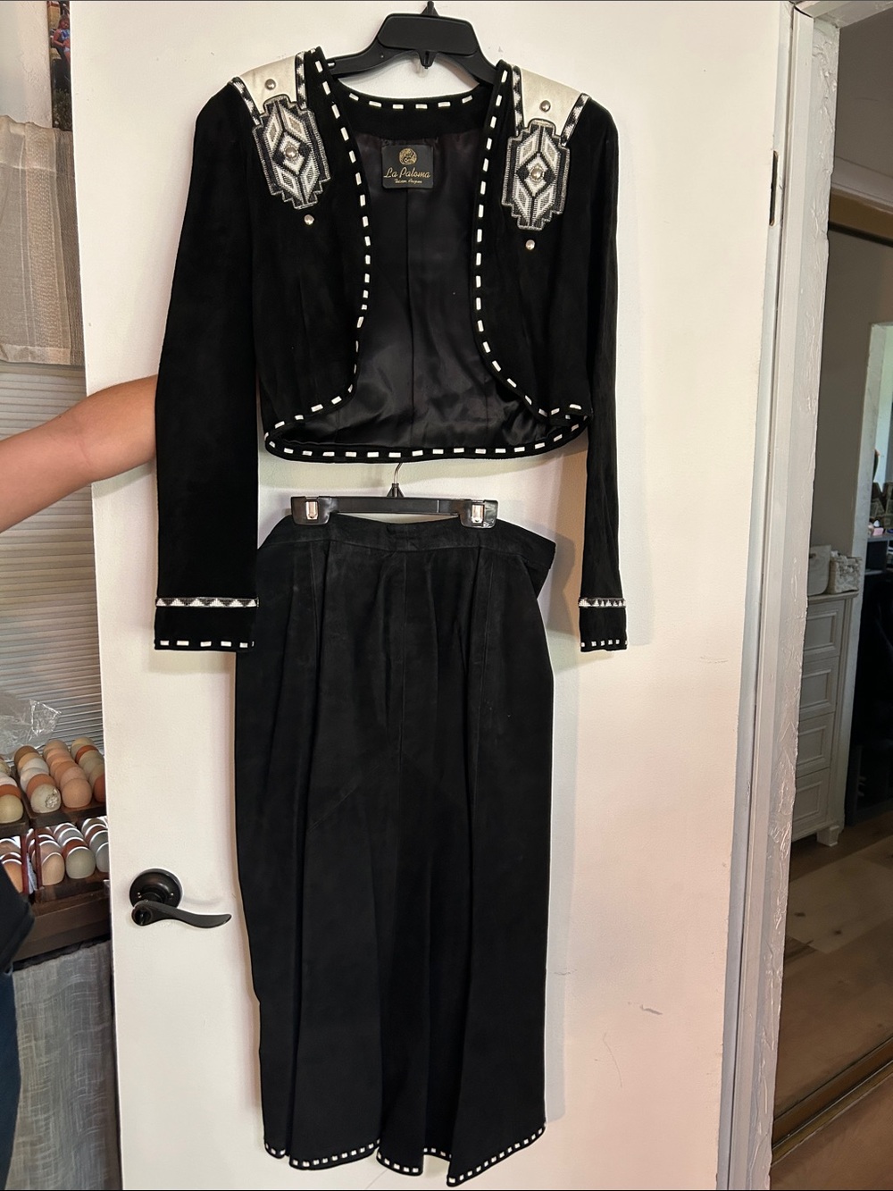 Black Embellished Skirt Set